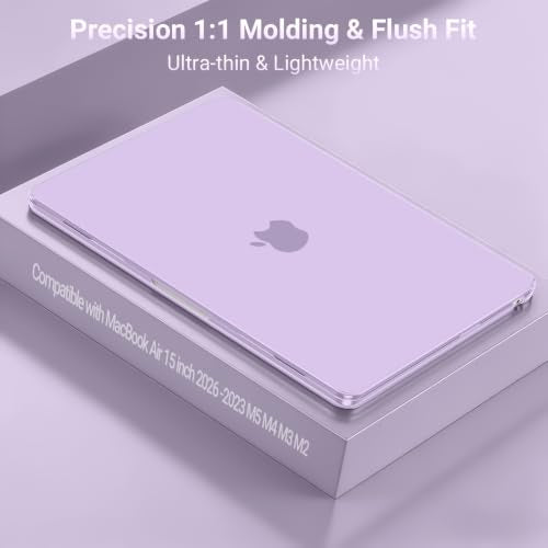 MOSISO Compatible with MacBook Air 15 inch Case M5 M4 M3 M2 2026 2025-2023 | Model A3448 A3241 A3114 A2941, Scratch-Resistant Ultra-Thin Protective Hard Shell Case Cover, Purple - color: Purple