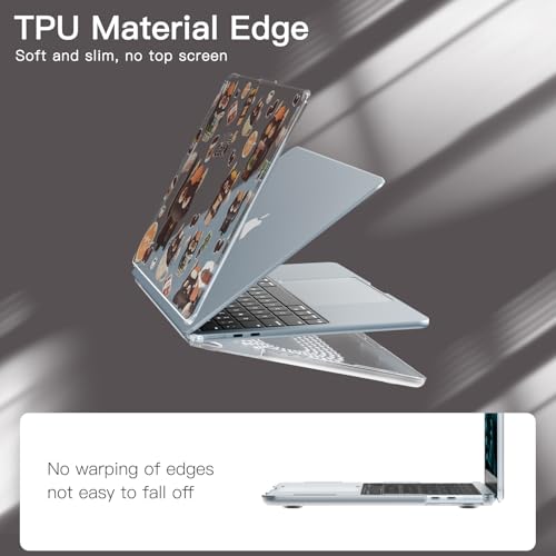 Batianda Premium Clear TPU Case for New MacBook Air 13.6" M5/M4/M3/M2 with Fun Pattern, Ultra-Slim Lightweight Protective Shell with Anti-Yellowing, Scratch Resistance & TPU Keyboard Cover, Coffee Cat - color: Coffee Cat