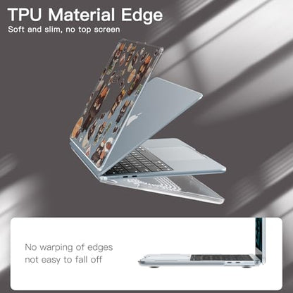 Batianda Premium Clear TPU Case for New MacBook Air 13.6" M5/M4/M3/M2 with Fun Pattern, Ultra-Slim Lightweight Protective Shell with Anti-Yellowing, Scratch Resistance & TPU Keyboard Cover, Coffee Cat - color: Coffee Cat