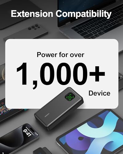 65W Power Bank, 25000mAh Travel Essential USB C Laptop Portable Charger, 101W Total Fast Charging Battery Pack for MacBook Dell XPS iPad Tablet Steam Deck iPhone 17-12 Series Samsung Switch and More