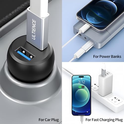 [10Gbps 2 Pack] USB C Female to USB A Male Adapter - USB 3.2 Converter High Speed 10Gbps Data Transfer & 60W Fast Charging, Compatible with Apple/iPhone/iPad - color: Single-Chip Black