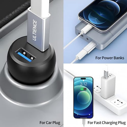 [10Gbps 2 Pack] USB C Female to USB A Male Adapter - USB 3.2 Converter High Speed 10Gbps Data Transfer & 60W Fast Charging, Compatible with Apple/iPhone/iPad - color: Single-Chip Black