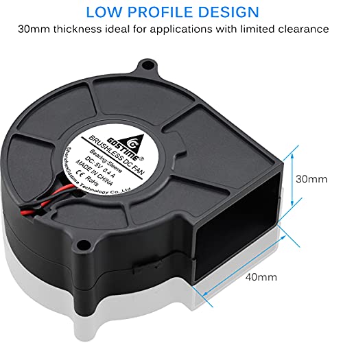 GDSTIME 75mm X 30mm USB Blower Fan with 3 Speeds Control, 5V Powered DC Brushless Turbine Turbo Cooling Fan - size: 75mm x 30mm
