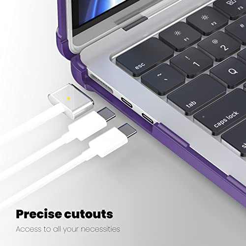 MEEgoodo Case for MacBook Air 15 inch 2026 2025 2024 2023, Case Fit Model (A3448/A3241/A3114/A2941) with M5/M4/M3/M2 Chip, Laptop Hard Shell with Heavy Duty Rugged Shockproof, Purple XK - color: Purple XK