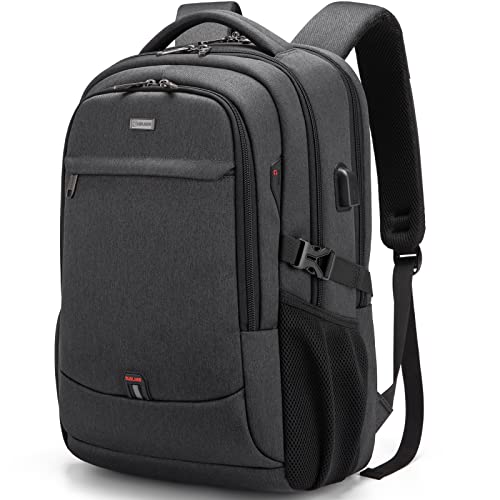 17 Inch Laptop Backpack for Travel Water Resistant College Backpack for Men/Women Laptop Bag with USB Charging Port,Black - color: Black
