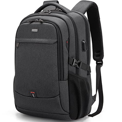 17 Inch Laptop Backpack for Travel Water Resistant College Backpack for Men/Women Laptop Bag with USB Charging Port,Black - color: Black