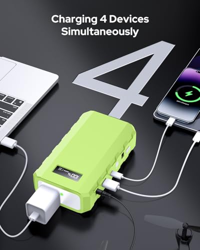 Apowking Power Bank with AC Outlet, 65W Portable Laptop Battery Bank Fast Charging, 88.8Wh 24000mah Power Station for Outdoor Camping PowerBank Travel Home Power Backup - color: Green