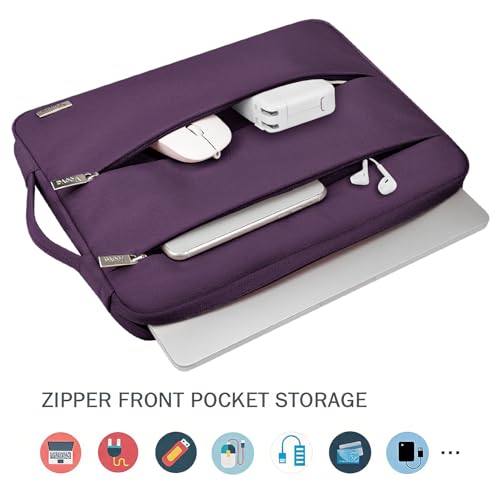 Voova Laptop Sleeve Carrying Case 15.6 16 Inch,Slim Computer Cover Bag Compatible with MacBook Pro 15/16, Dell xps 15,15-16 Inch HP Dell Asus Laptop, Dark Purple - color: Dark Purple, size: 15.6-16 Inch