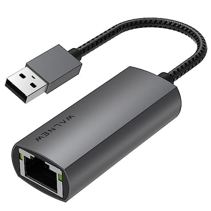 USB 3.0 Ethernet Adapter, WALNEW 1000Mbps Gigabit USB to Ethernet LAN Network Adapter, Aluminum USBA Male to RJ45 Female Cable Converter for MacBook,Chromebook,Surface, Laptop,Desktop,PC | Plug & Play, USBA to RJ45 Female LAN for MacBook, Chromebook, Surf