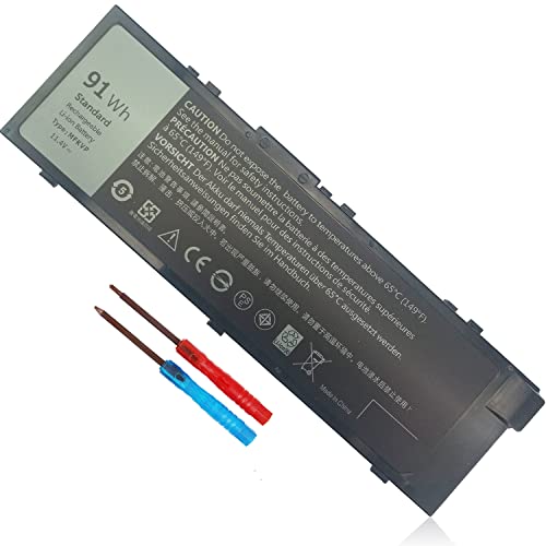 91Wh MFKVP T05W1 Battery for Dell Precision 15 7510 7520 M7510 17 7710 7720 M7710 Series, TO5W1 0TWCPG 451-BBSF 451-BBSB TWCPG GR5D3 0FNY7 1G9VM M28DH, 72Wh T05W1 11.1V / 91Wh MFKVP 11.4V - size: MFKVP