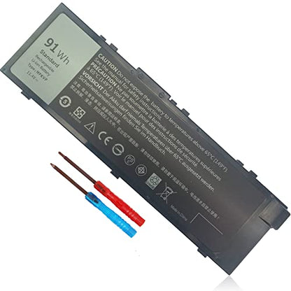 91Wh MFKVP T05W1 Battery for Dell Precision 15 7510 7520 M7510 17 7710 7720 M7710 Series, TO5W1 0TWCPG 451-BBSF 451-BBSB TWCPG GR5D3 0FNY7 1G9VM M28DH, 72Wh T05W1 11.1V / 91Wh MFKVP 11.4V - size: MFKVP