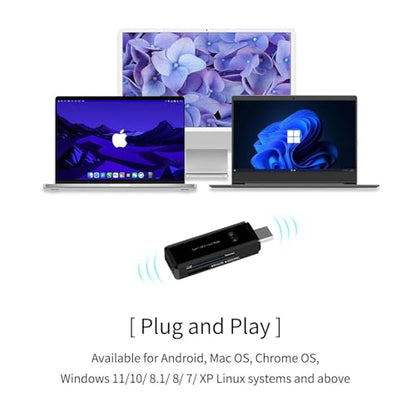 Micro SD Card Reader, Type C to Micro SD Card Adapter, Portable SD Card Reader USB C for TF Micro SDHC SDXC, Compatible with MacBook Pro, iPad Pro, Galaxy S21 etc.