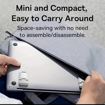 Compact Portable Laptop Stand: Invisible, Foldable, Ergonomic Desk Support for 10-18 Inch Laptops, Tablets, Keyboards, and Phones - ABS Material (Silvery)