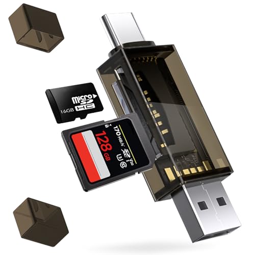 SD Card Reader, QimKero Dual Connector USB 2.0/USB-C Memory CardReader Adapter, [Card not Included], Compatible for SD/Micro SD/SDHC/SDXC/MMC, MacBook Pro/Air, Chromebook Galaxy S21, S22/ iPhone 15