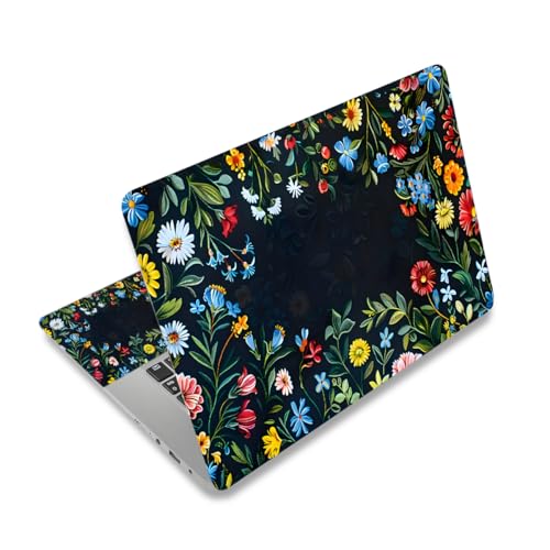 DINKY 11.6 13 13.3 14 15 15.6 inches Netbook Laptop Skin Sticker Reusable Protector Cover Case for Laptop Notebook Art Decorative, Blue and Red Flowers - color: Blue and Red Flowers