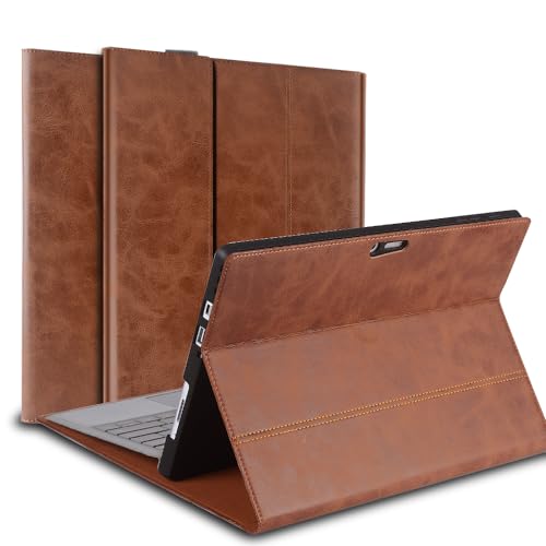 Case for Microsoft Surface Go 1/2/3/4 10.5 inch 2018/2020/2021/2023 | Genuine Leather Folio Cover,with Type Cover Keyboard and Pencil Holder,Protective Shell,Shockproof Drop-Proof.Brown - color: Brown, size: Surface Go 1234
