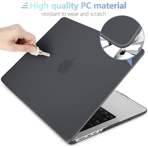 MEEgoodo for M5 MacBook Pro 16 inch Case 2026 2024 2023 2021 (Fit Model A3429/A3428/A3403/A3186/A2991/A2780/A2485) M5 M4 M3 M2 M1 Pro/Max, Laptop Case with Keyboard & Webcam Cover, Matte Black - color: Matte Black