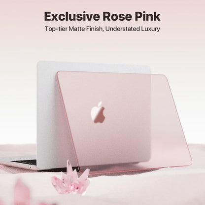 Soonjet for MacBook Air 13 inch Case M5 M4 M3 M2 2026-2022 Laptop Cover | Pink Clear, Matte Finish, Protective Hard Shell, Laptop Cover, Ultra Thin & Light, Anti Crack & Fingerprint & Scratch - color: Rose Pink