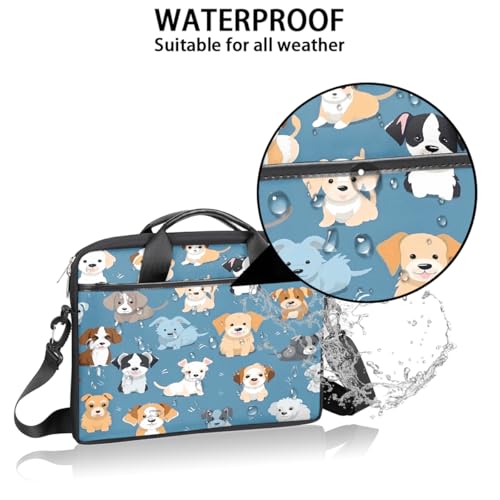 Laptop Shoulder Bag for Women Men, Waterproof Computer Case Messenger Bag Briefcase for Business Office Travel - color: Funny Dog