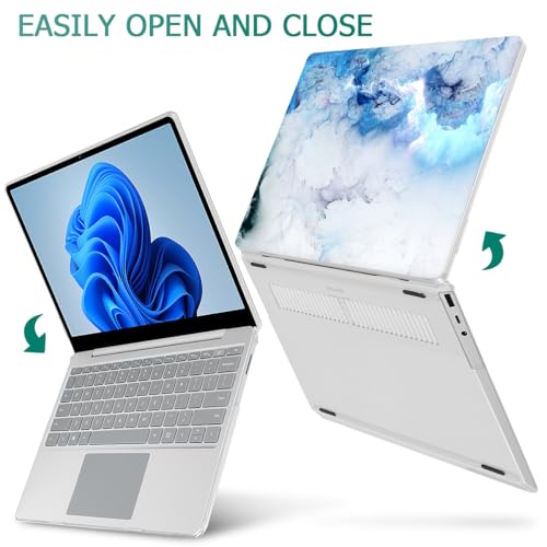 Mektron Surface Laptop Go 12.4 inch Case Compatible with Go 3/2/1 Microsoft Surface Laptop 12.4" Cover 2023-2020 Releases Model 1943/2013 Plastic Hard Shell Case, Cloud & Lightning - color: Cloud & Lightning