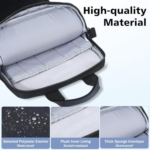 MoKo 13.3-14 inch Laptop Sleeve Sholder Bag Carry Case with Multi-Pockets | Fits Mac NEO/Air 13-inch M5, Mac Pro 14-inch M5/M4/M3/M2/M1 and MacAir 13-inch M4/M3/M2/M1, Black - color: Black, size: 13.3-14 Inch