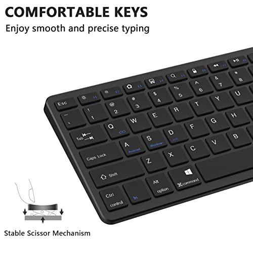 TaIYanG Bluetooth Keyboard for iPad Wireless Keyboard Compatible with iPad A16 11th 10th Generation, 10.2(9th/8th/7th Gen), Air/Pro/Mini and All Bluetooth Devices (Black) - color: Black