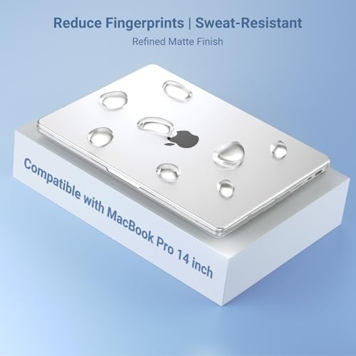 MOSISO Compatible with MacBook Pro 14 inch Case M5 2026 M4 2025 M3 M2 M1 2024-2021 A3427 A3426 A3434 A3112 A3185 A3401 A2918 A2992 A2779 A2442,Hard Case&Keyboard Skin&ScreenFilm&Pouch, Frost - color: Frost