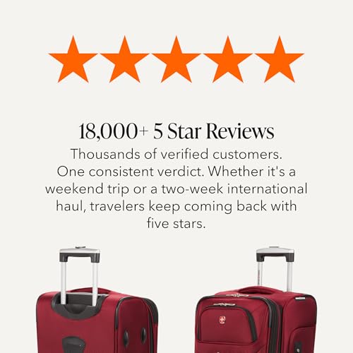 SWISSGEAR Sion Carry-On Spinner Luggage, Softside Expandable, Lightweight Suitcase, Burgundy, 22.75-Inch - color: Burgundy, size: Carry-On