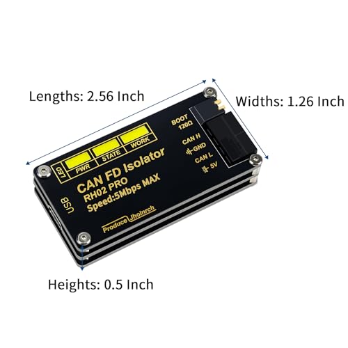 Isolation USB to CAN FD Adapter Converter Up to 5Mbps | Built on Canable 2.0,Signal and Power Isolation,Onboard TVS/ESD/GDT Multi-Protection Circuits