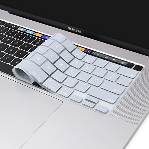 MOSISO Keyboard Cover Compatible with MacBook Pro 13 inch M2 M1 | 2023-2020 A2338 A2289 A2251&Compatible with MacBook Pro 16 2020 2019 A2141 Touch ID, Protective Silicone Skin, Baby Blue - color: Baby Blue