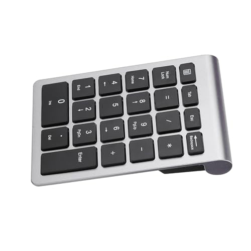 Keenso Number Pad, Wireless Numeric Keypad with Ergonomic Design, 22 Keys Portable Keyboard for Laptop Users, Compatible with and (Iron Gray) - color: Iron Gray
