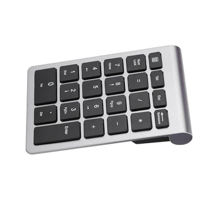 Keenso Number Pad, Wireless Numeric Keypad with Ergonomic Design, 22 Keys Portable Keyboard for Laptop Users, Compatible with and (Iron Gray) - color: Iron Gray