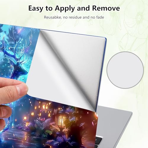 Laptop Skin Sticker Decal, Universal Reusable Vinyl Laptop Cover for 12" 13" 13.3" 14" 15" 15.4" 15.6" Notebook PC, Waterproof Scratch-Resistant with 2 Wrist Pads, Easy to Apply & Remove,Art Deer - color: Art Deer