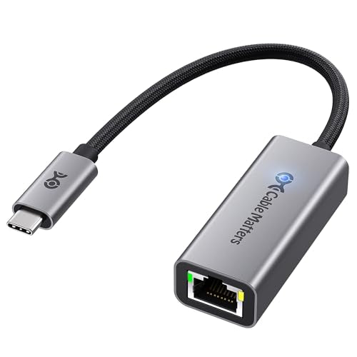 Cable Matters USB C - 5Gb 이더넷 어댑터, 5기가비트 이더넷 - USB C | 5000Mbps 이더넷 - USB C, USB4, 썬더볼트 5/4, 맥북, 노트북 및 USB-C 장치와 호환 가능
