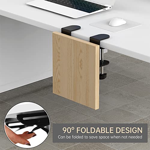Sisyphy Ergonomics Desk Extender Tray, 9.5x9.1" Punch-Free Clamp on, Foldable Keyboard Drawer Tray, Table Mount Arm Wrist Rest Shelf, Computer Elbow Arm Support - color: Maple, size: 9.1*9.5"(23cm*24m)