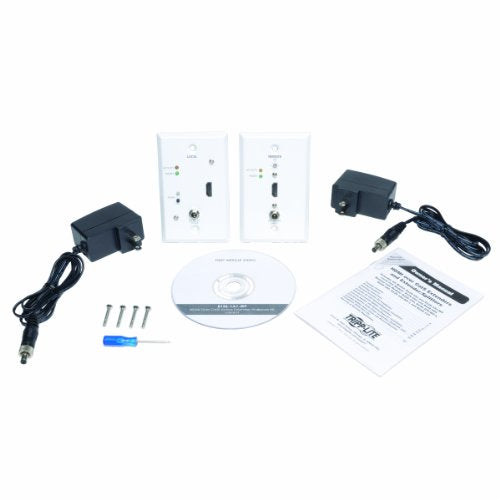 TRIPP LITE HDMI Over Cat5 / Cat6 Extender, Extended Range Wallplate Transmitter and Receiver for Video and Audio 1920x1200 1080p at 60Hz (B126-1A1-WP) - style: Extended Range HDMI Wall Plate