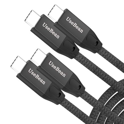 UseBean USB C to USB C Cable 100W 6.6FT 2Pack, USB C 3.2 Gen 2X2 20Gbps Data Cable 4K Video, Type-C PD Fast Charging Cord, for MacBook Pro, iPad mini 6/ Pro, Galaxy S24+/S24 Ultra/S23, Switch - color: Black, size: 6.6FT(2PACK)