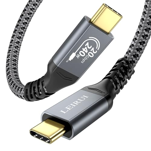 240W USB C to USB C Cable Fast Charging Cable, USB 3.2 Gen 2 Type C Charger Cable 20Gbps Data Transfer 4K Video Cable Compatible with Samsung MacBook Pro/Air iPad mini - size: 1.64FT