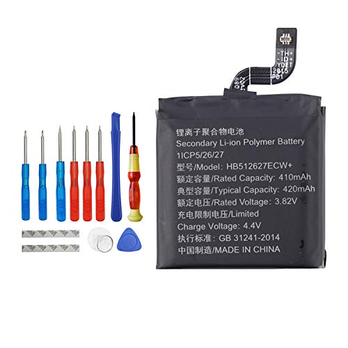 HB512627ECW+ Replacement Battery Compatible with Huawei Watch 2 / Watch 2 Pro/GT1 FTN-B19 46MM with Toolkit