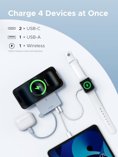 UGREEN Qi2 25W Wireless Power Bank, Built-in Cable, 30W PD Wired MagSafe | Qi2 25W wireless & 45W PD wired, built-in cable. High-capacity 20000mAh. MagSafe