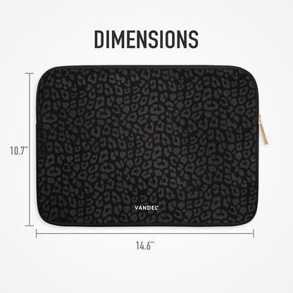 Vandel Slim MacBook Pro 16 Inch Laptop Sleeve, 15.6-16 inch Laptop Case, Protective MacBook Case Sleeve, Dell XPS 16 Cover 15.6 in, HP 15-fc, Lenovo IdeaPad 15, Mac Book Pouch, Computer Carrying Bag - color: c. Black Leopard, size: 16 Inch