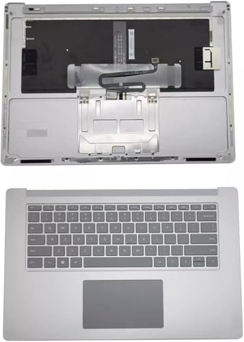 Palmrest Keyboard Touchpad Keyboard for Microsoft Surface Laptop 3/4/5 13.5" 15" Keyboard, 1873 1951 Keyboard (13.5" Silvery Keyboard) - color: 13.5" Silvery Keyboard