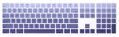 HRH Ombre Dark Purple Silicone Keyboard Cover Keypad Skin for Magic Keyboard with Numeric Keypad A1843 MQ052LL/A Released in 2017 (US Layout) - color: Ombre Dark Purple