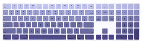 HRH Ombre Dark Purple Silicone Keyboard Cover Keypad Skin for Magic Keyboard with Numeric Keypad A1843 MQ052LL/A Released in 2017 (US Layout) - color: Ombre Dark Purple