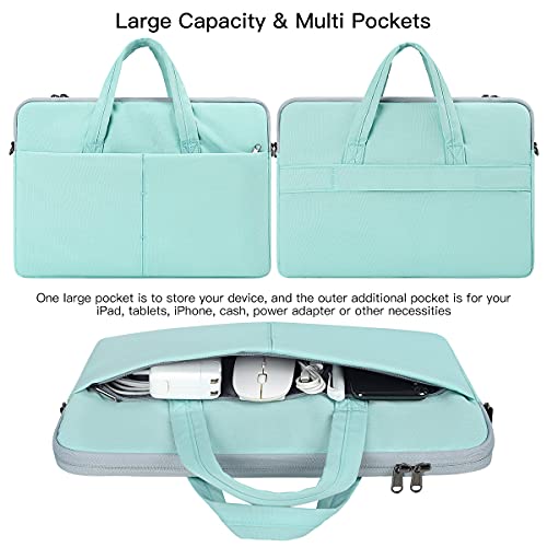 17.3 Inch Laptop Shoulder Sleeve Bag, Girls Women Briefcase Handbag for HP Envy 17 17t/Pavilion 17, Dell Inspiron 17/G3 G7 17.3, Lenovo ideapad L340, Acer Aspire 17.3, ASUS ROG MSI GS75 17.3 Case,Mint - color: Mint Green, size: 17.3 Inch