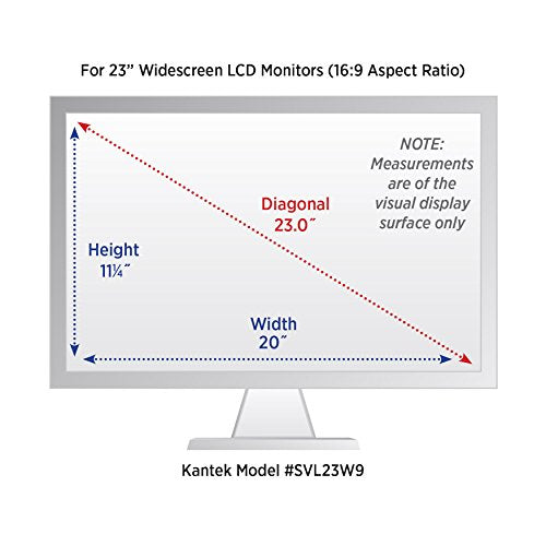 Kantek Secure-View Blackout Privacy Filter for 23-Inch Widescreen Monitors (Measured Diagonally – 16:9 Aspect Ratio), Anti-Glare, Anti-Blue Light (SVL23W9)