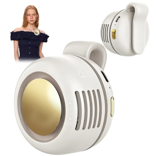 Portable Clip-On Fan, Mini USB Rechargeable 360° Rotatable Fan, Personal Fan 3-Speed Silent Mini Bladeless Fans (White) - color: 1 pack (White)