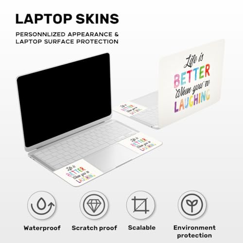 Laptop Skin Sticker Decal PVC Vinyl Quote Sticker Notebook PC Protector Waterproof Scratch Resistant Laptop Skin for 12.1 13 13.3 13.6 14 15 15.3 16 Inch Colorful Letter - color: Life is Better