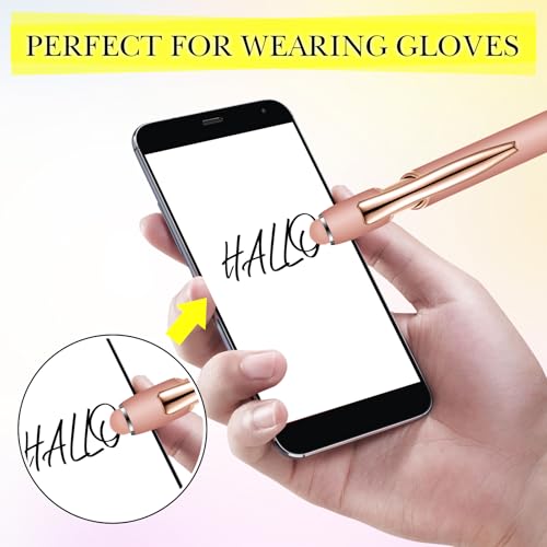 Zonon 38 Pieces Rubberized Ballpoint Pen with Stylus Tip Stylish Metal Pen Capacitive Styli with Soft Rubberized Grip, Black Ink for Most Devices(Rose Gold) - color: Rose Gold