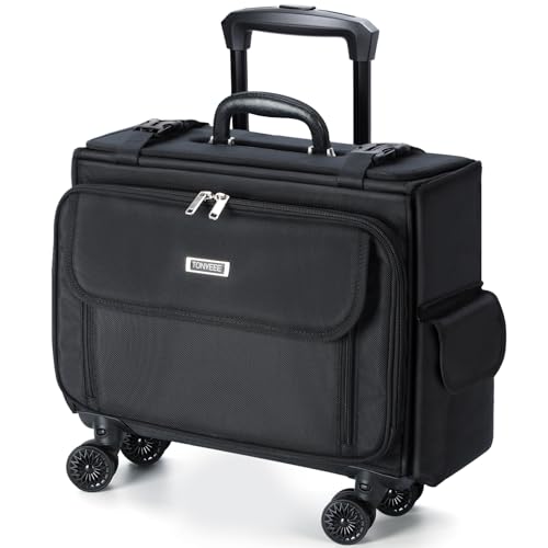 Rolling Laptop Bag 15.6 Inch, Ballistic Nylon Wheeled Briefcase for Men Women, Professional Rolling Work Bag, Underseat Carry On Business Case, 360 Spinner Wheels, Accordion File Office Bag